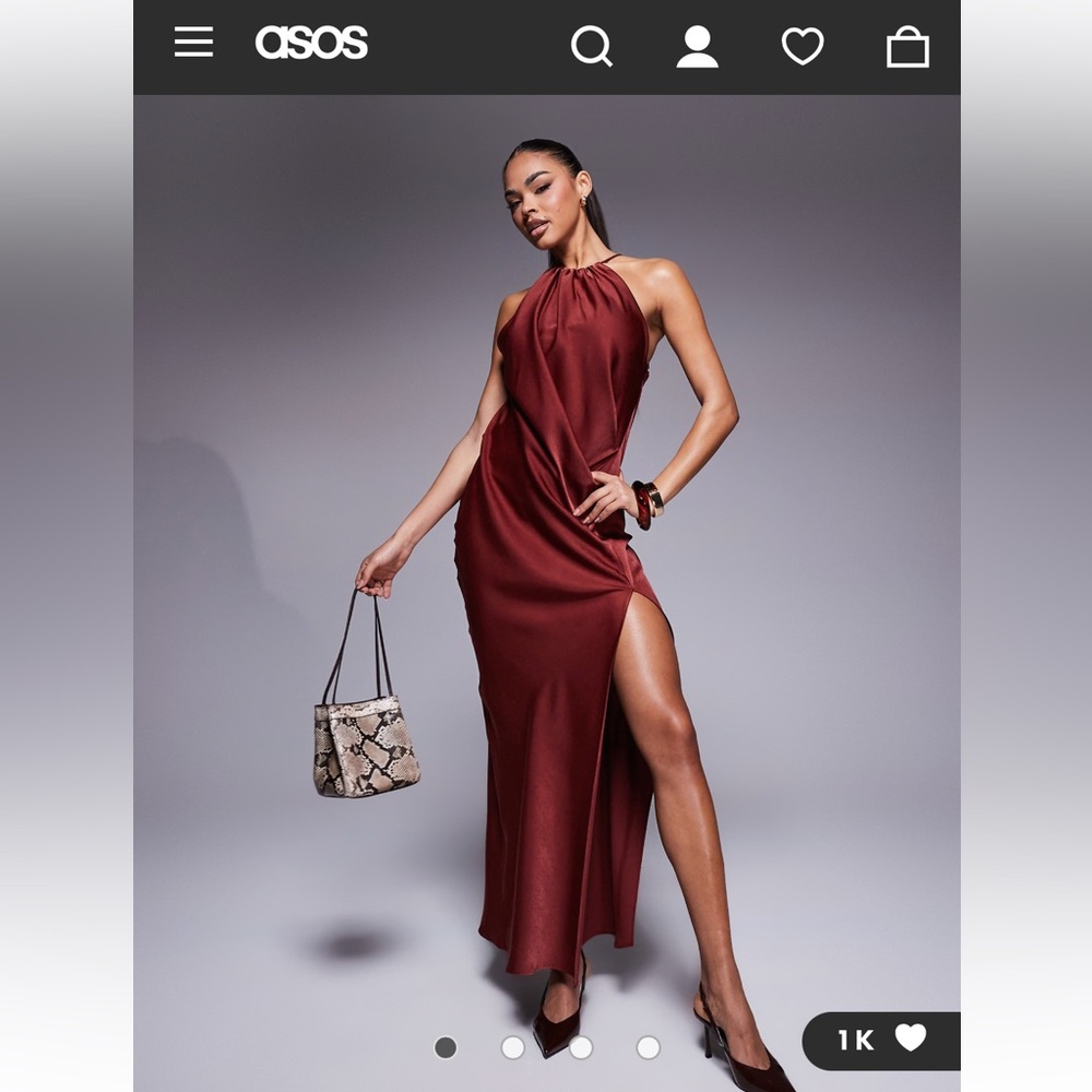 ASOS Rich Red Halter Maxi Dress